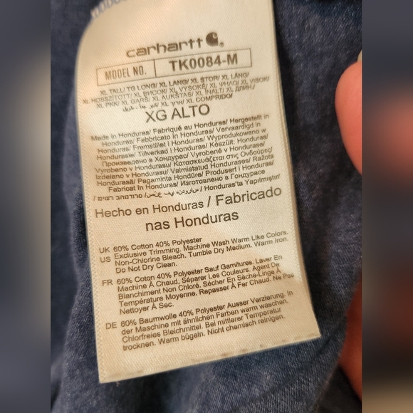 Carhartt Blue Loose Fit Men's Henley Style T-Shirt, Size XL Tall - Picture 5 of 6